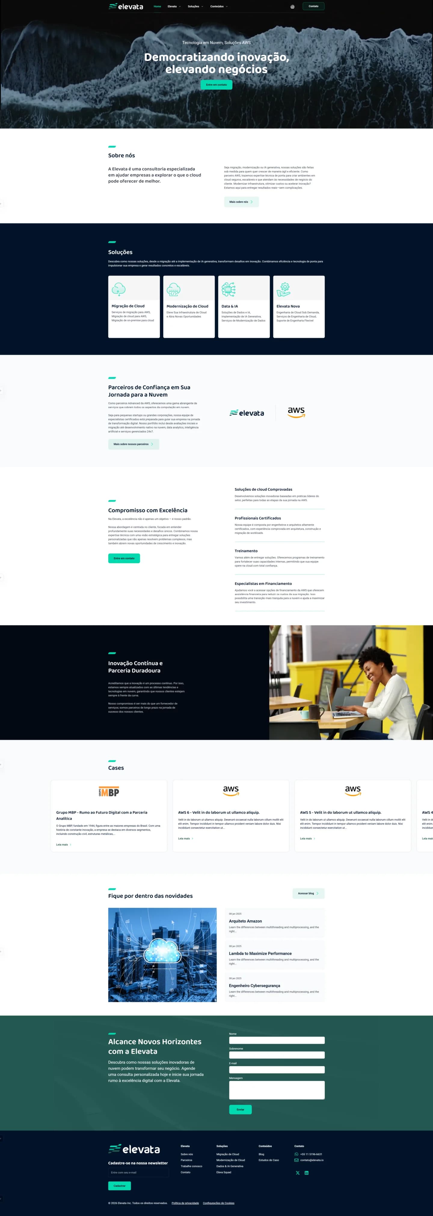 Preview do projeto Elevata Cloud