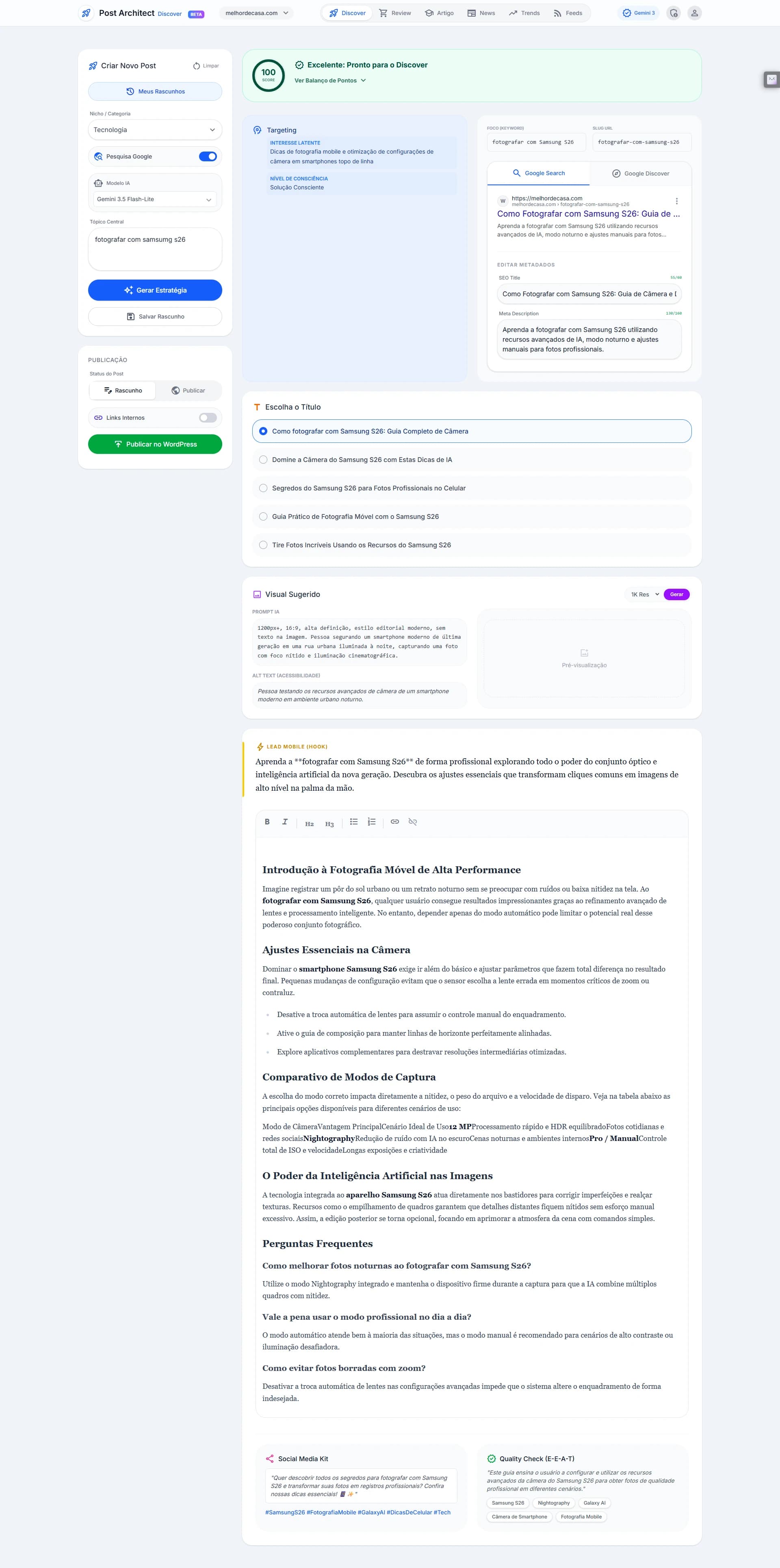Preview do projeto Post Architect