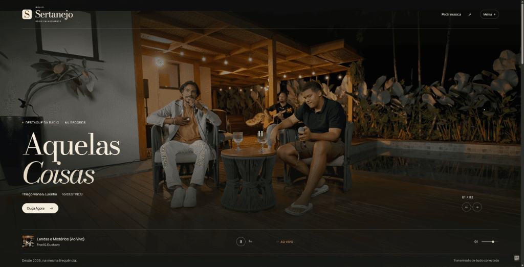 Rádio Sertanejo — Streaming de Áudio & Mesa Editorial Web